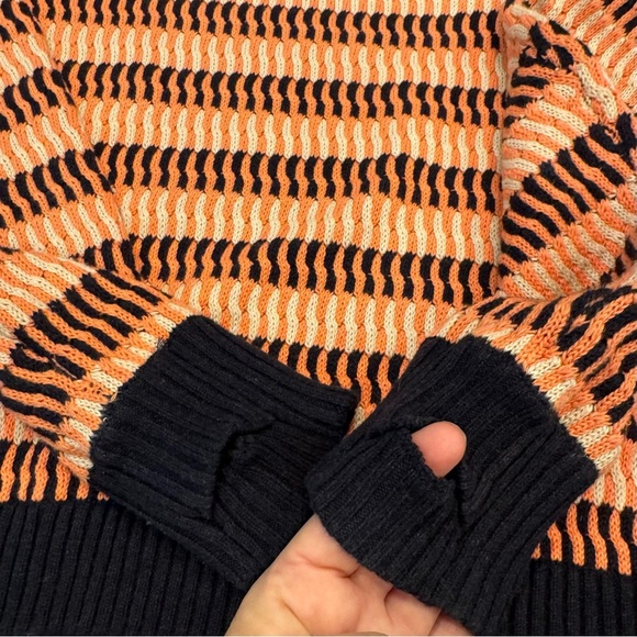 Lululemon Womens Size 10 Orange & Blue Knit Devi Crewneck Pullover Sweater - Picture 6 of 8